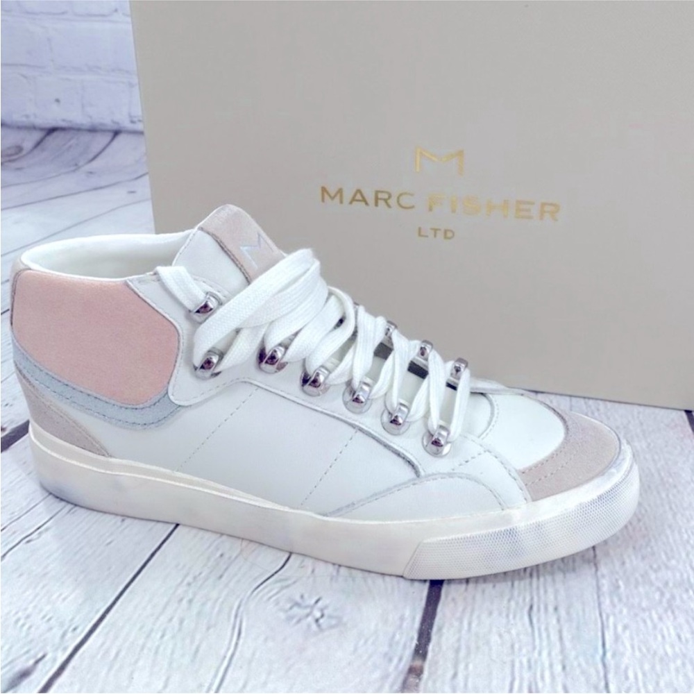 Marc Fisher White High-Top Sneakers - Picture 3 of 7